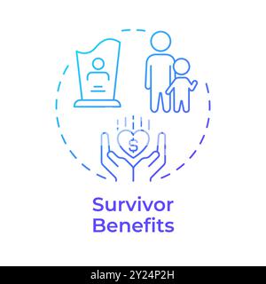 Survivor benefits blue gradient concept icon Stock Vector
