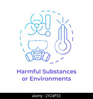 Harmful substances and environments blue gradient concept icon Stock Vector