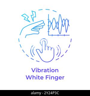 Vibration white finger blue gradient concept icon Stock Vector