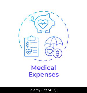 Medical expenses blue gradient concept icon Stock Vector