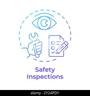 Safety inspections blue gradient concept icon Stock Vector