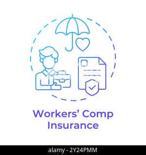 Workers compensation insurance blue gradient concept icon Stock Vector