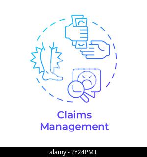 Claims management blue gradient concept icon Stock Vector