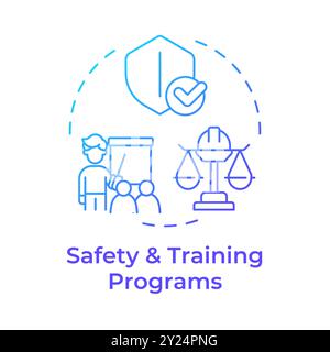 Safety and training programs blue gradient concept icon Stock Vector