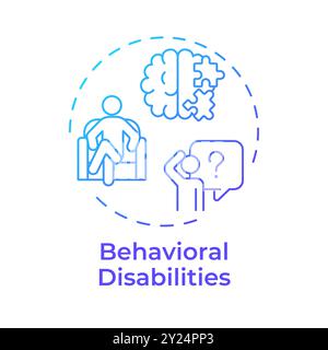 Behavioral disabilities blue gradient concept icon Stock Vector