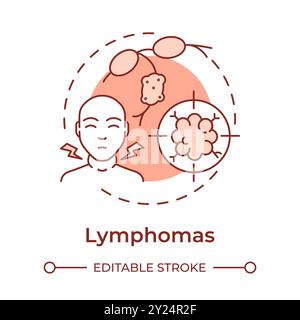 Lymphoma soft red concept icon Stock Vector