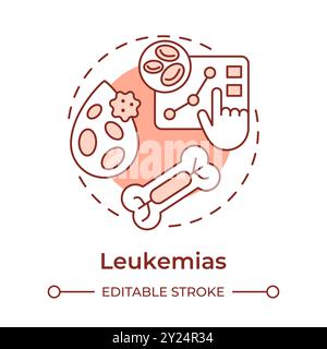 Leukemia soft red concept icon Stock Vector