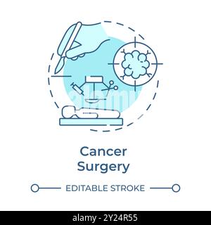 Cancer surgery soft blue concept icon Stock Vector