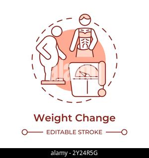 Weight change soft red concept icon Stock Vector