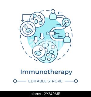 Immunotherapy soft blue concept icon Stock Vector