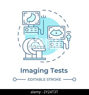 Imaging tests soft blue concept icon Stock Vector