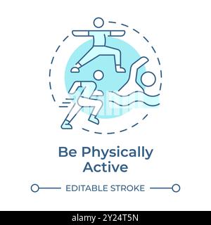 Physical activity soft blue concept icon Stock Vector