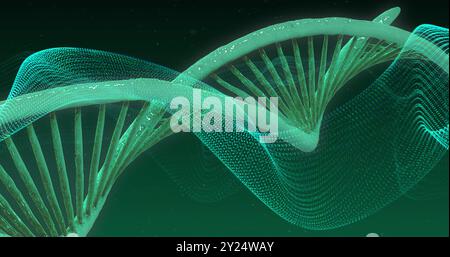 DNA strand and binary coding, scientific data processing Stock Photo