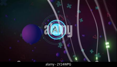 Image of ai text over connections Stock Photo