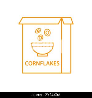 Cornflakes breakfast package icon Cereal flakes Stock Vector