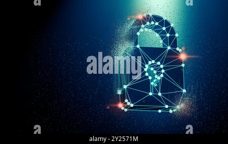 Data volume analysis and computer science industry.Data structure and information tools for networking business and cyber security. Stock Photo