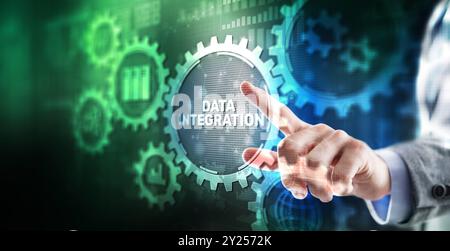 Inscription Data Integration. Internet concept. Industrial and smart technology 2024. Stock Photo