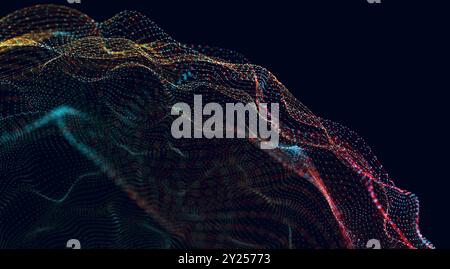 Mesh or net with lines and geometric shapes detail.Connection structure. Science and technolog background. Stock Photo