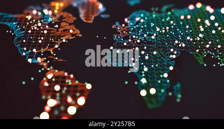 World map and networking.concept of international logistics of agreements and international business. Networks and companies around the world. Stock Photo