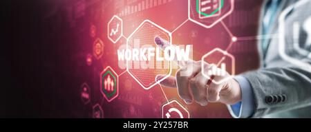Automation of business workflows. Work process. Stock Photo