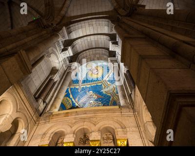 Christ in Majesty, The Triumph of the Sacred Heart of Jesus Mosaic, Sacre Coeur, Montmartre, Paris, France, Europe, EU. Stock Photo