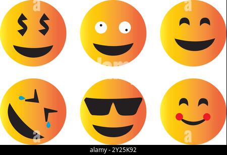 Smiling and Affectionate emojis 3D Stock Vector