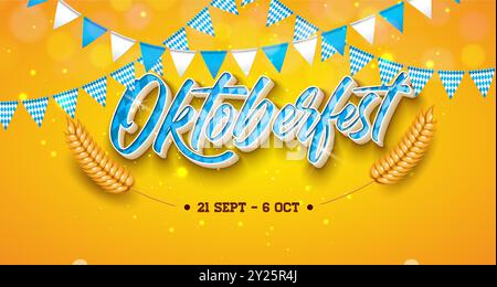 Oktoberfest Banner Illustration with Fresh Lager Beer in Typography ...