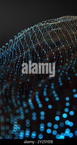Tech and cloud computer concept with patterns lines and geometric shapes. Abstract background of technology, science and cloud computer. Stock Photo