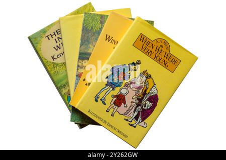 Selection of childrens books with When we were Very Young book by A A Milne on top isolated on white background Stock Photo