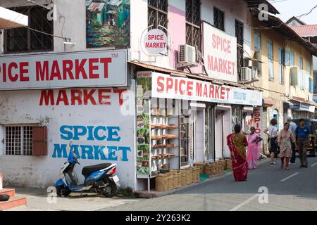 India, Kerala, Kochi (Fort Cochin),Tourist Spice market in Fort Cochin Stock Photo