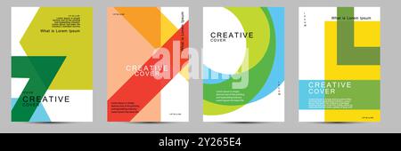 Creative covers, layouts or posters concept in modern minimal style for corporate identity, branding, social media advertising, promo. Modern cover de Stock Vector