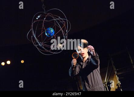 Billy Howle (Andrea) in LIFE OF GALILEO by Brecht at the Young Vic , London SE1  16/05/2017  design: Lizzie Clachan lighting: Jon Clark director: Joe Wright Stock Photo