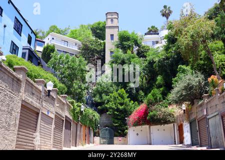 Hollywood (Los Angeles), California: High Tower Elevator, located in the Hollywood Heights,  is five-story elevator in the style of a campanile Stock Photo