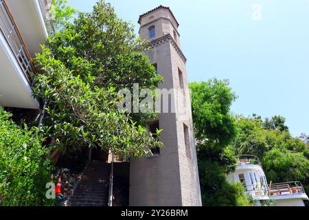 Hollywood (Los Angeles), California: High Tower Elevator, located in the Hollywood Heights,  is five-story elevator in the style of a campanile Stock Photo