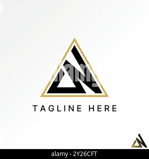 Logo design graphic concept creative abstract premium vector stock initial CN or DN line sport font on triangle. Related to monogram typography brand Stock Vector