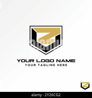 Logo design graphic concept creative abstract premium vector stock initial ZU or ZV line sport font on triangle. Related to monogram typography brand Stock Vector