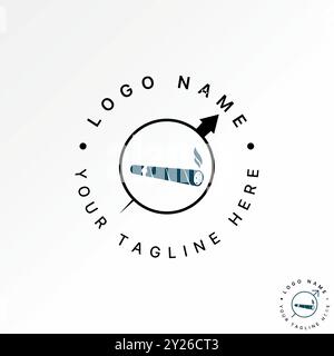 Logo design graphic concept creative abstract premium vector stock cigar cigarette smoker herb male arrow symbol. Related to gentlemen lifestyle mafia Stock Vector
