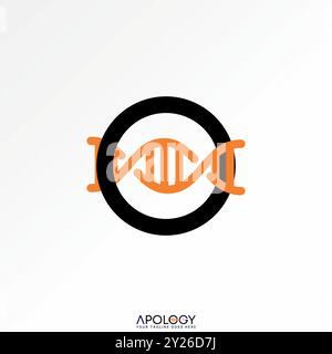 Logo design graphic concept creative abstract premium vector stock initial O font 3D DNA lux helix genetic Related to monogram cell healthcare network Stock Vector