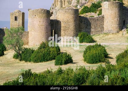 Majestic Loarre Castle - A Medieval Stone Fortress Amidst Verdant Landscape (Aragon, Spain) Stock Photo