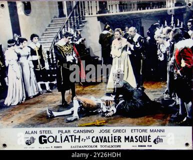 Hercules and the Masked Rider (1964) 007  - Vintage French Lobby Card Stock Photo