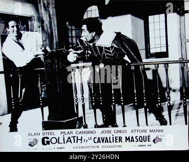 Hercules and the Masked Rider (1964) 009  - Vintage French Lobby Card Stock Photo