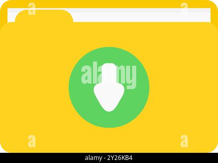 Folder icon with download sign. Folder download. Stock Vector