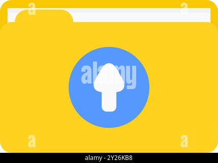 Folder icon with upload sign. Folder upload. Stock Vector