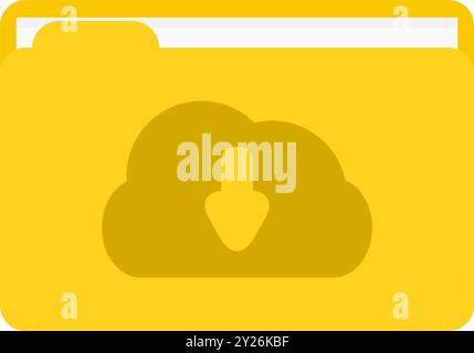 Folder icon with download sign. Folder download. Stock Vector