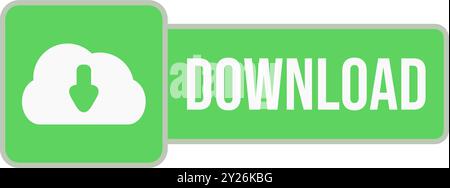 Green download button. Green download icon. Stock Vector