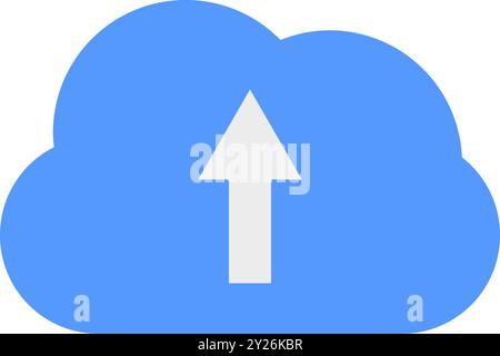Minimalist cloud shaped upload icon. Stock Vector