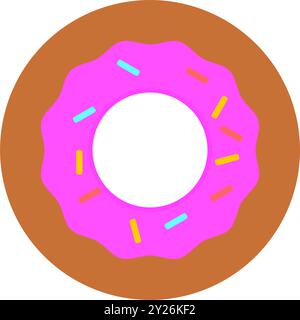 Donut icon. Donut with frosting. Stock Vector