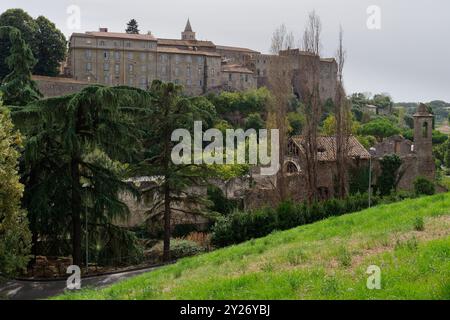 Palazzo dei Papi (Palace of the Popes) in the city of Viterbo, Lazio region, Italy. Sept 08, 2024. Stock Photo