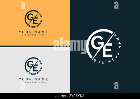 Initial GE Vector Logo - Elegant Monogram Template for letter G and E for your Business Stock Vector
