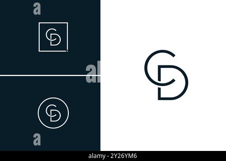 CD Vector Logo Template - Simple Icon for Initial Letter C and D Monogram Stock Vector